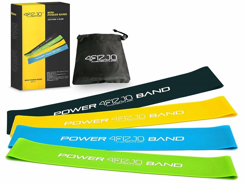 4Fizjo Flex Band Flexible Textile Training Mini Loop Bands Tapes, Yellow