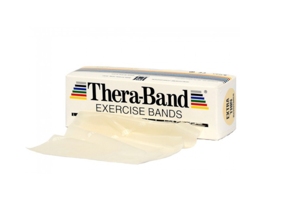 Rehabilitation tape Thera-Band 2.5m with exercises (weakest resistance - beige)