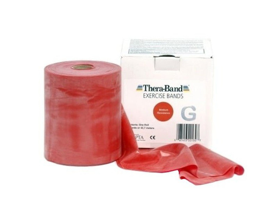 Thera-Band 45.5m latex-free rehabilitation tape (medium resistance - red)