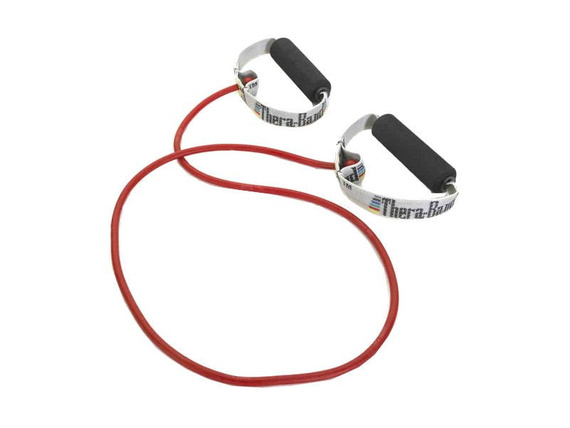 Thera-Band tubing with handle 1,4 m (medium resistance - red)