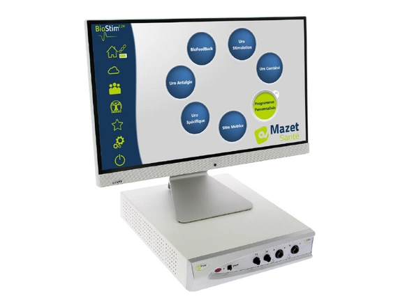 Biostim System - device for diagnostics, electrostimulation and biofeedback (version 1.0 and cart + DELL all-in-one computer)