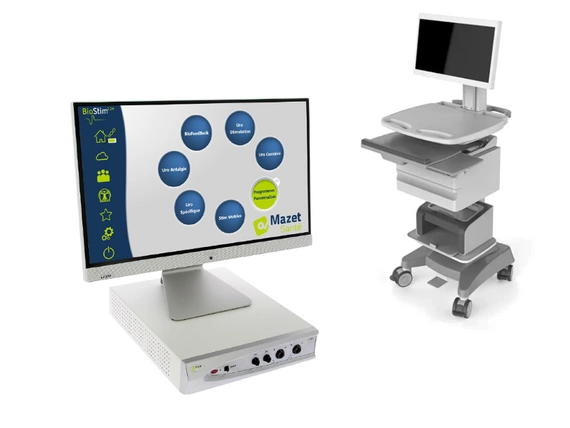 Biostim System - device for diagnostics, electrostimulation and biofeedback (version 1.0 and cart + DELL all-in-one computer)