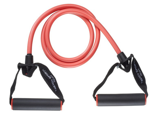 Rzemień rehabilitacyjny (tubing) Premium Gym Tube (opór mocny - czerwony)